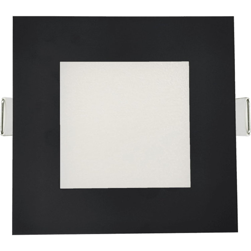 Perlglow 6" Square Brushed Brass 18W ‎1600 Lumens 5CCT Slim Light, Black