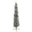 Home Heritage 9 Foot Lowell Flocked Pencil Pine Prelit Christmas Tree With Lights