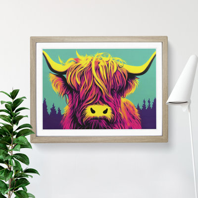 Colourful Highland Cow Vol.4 - Single Picture Frame Print