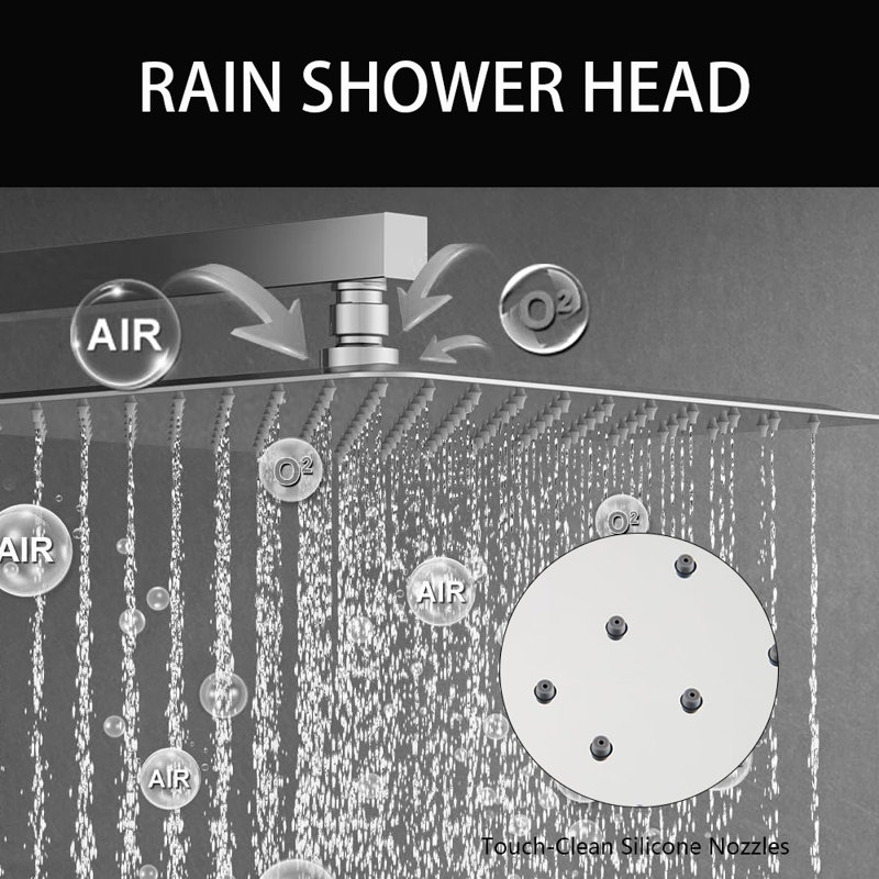 12-Inch Rainfall Shower System With Handheld Combo, Chrome