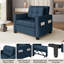 3-in-1 Convertible Sleeper Accent Chair Bed with Adjustable Backrest & Back Pillow-474836464