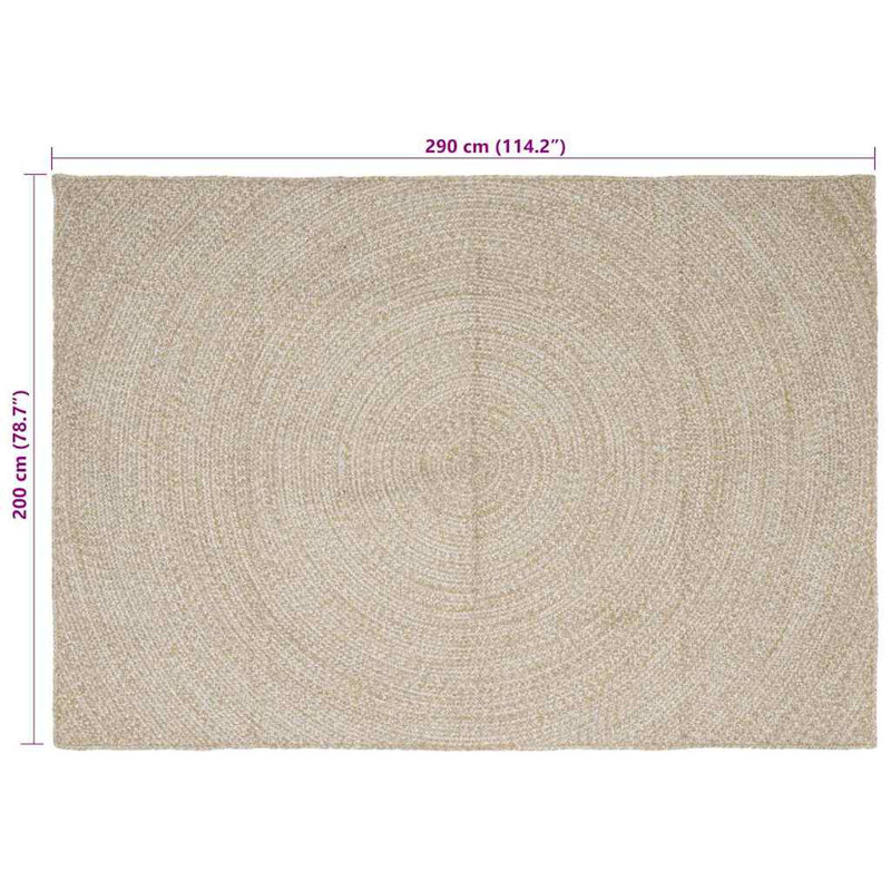 Solid Colour Standard Area Rug, Rectangle 200 x 290 cm