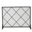 Pare-étincelles en fer - panneau simple, losange de style contemporain élégant, 41,5 po x 8,9 po 32,1 po, noir minimaliste l 41,5 po x P 8,9 po H 32,1 po