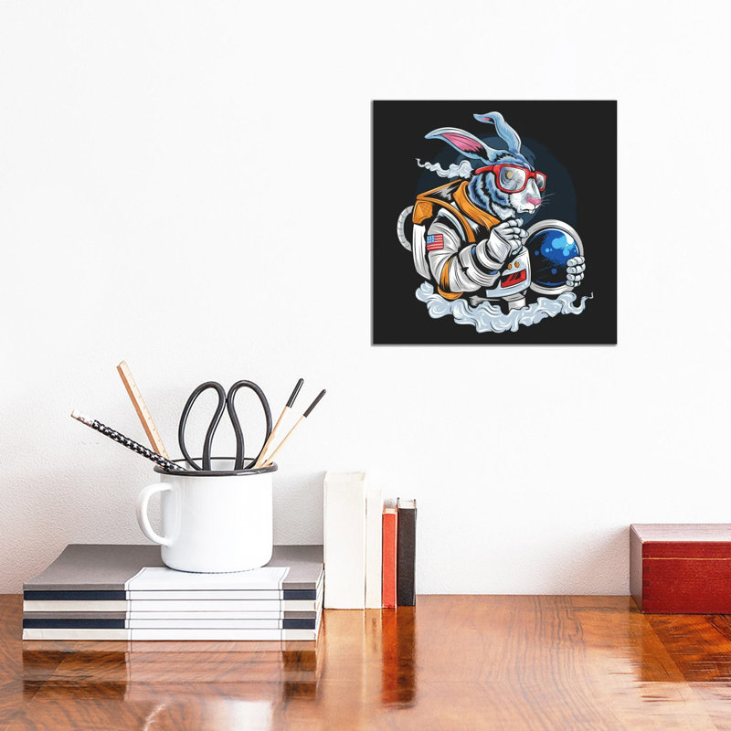 Rabbit Astronaut by Art Mirano - Wrapped Canvas Print, 30.48 cm H x 30.48 cm W