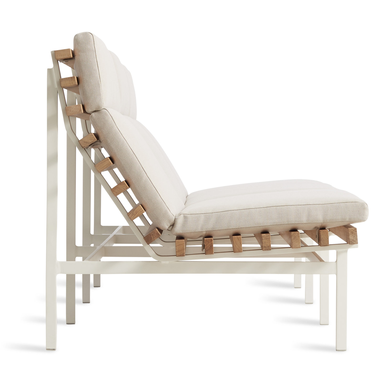 Perch 88" Teak Patio Sofa, Sunbrella Linen, White