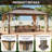 13 Ft. W x 10 Ft. D Outdoor Gazebo, Aluminum Frame Pergola with Double Roof Canopy, Permanent Pavilion with Netting and Curtains for Lawn, Garden, Patio-90290216