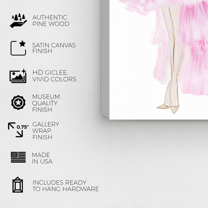 «Pink Tutu Dress», impression encadrée, H 30 po x l 20 po x P 0,75 po, Toile tendue