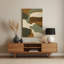 Art mural abstrait en métal brun 78-970285368