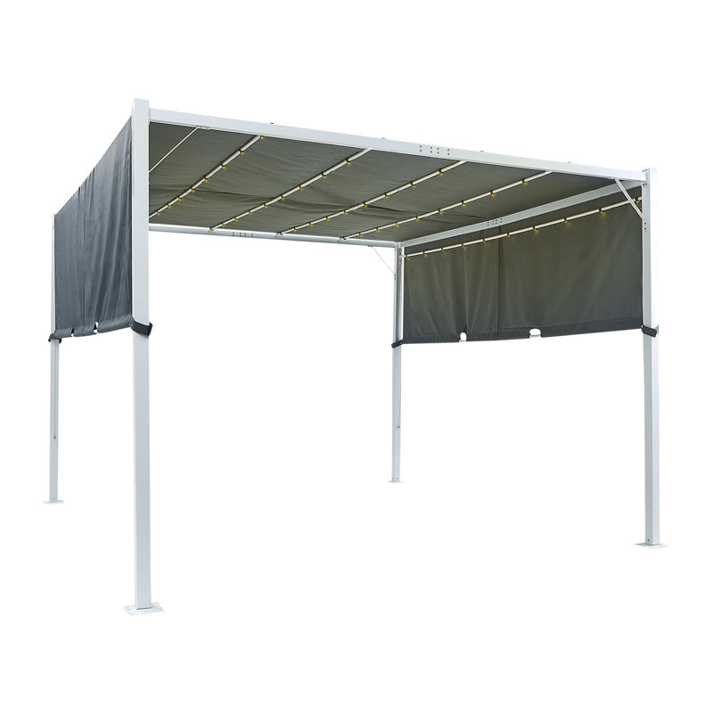 Pergola with LED Lights 310 x 310 cm Burcin, Grey