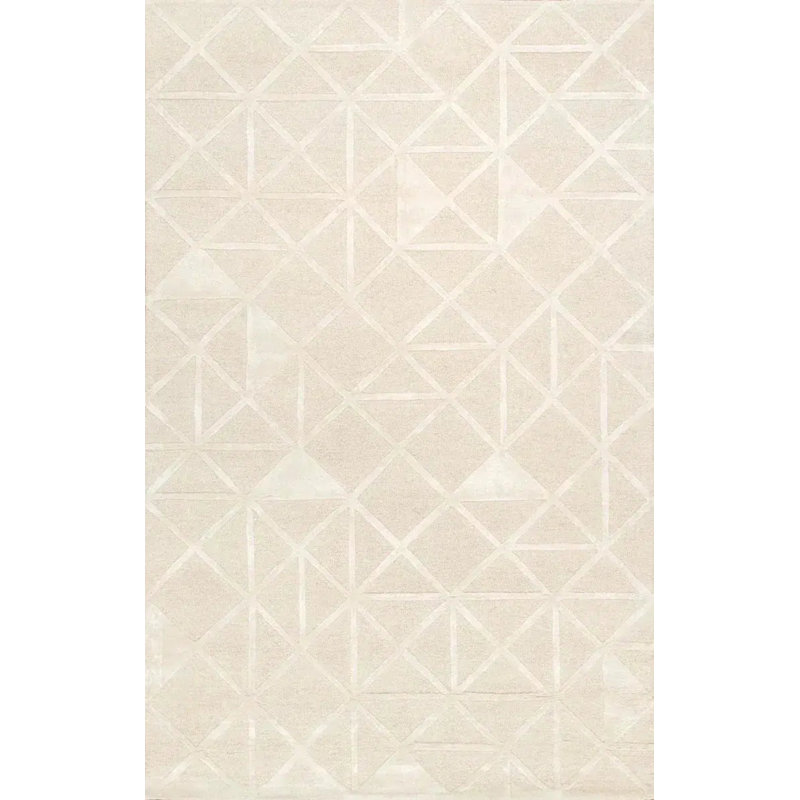 Geometric Area Rug in Ivory, Rectangle 7'9" x 9'9"