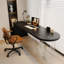 Black+Clear Semi-Circle Solid Wood+Acrylic desk-799781135