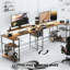 Bureau d'ordinateur, bureau en coin en L avec tablette, prises de courant et lumières DEL-1615456283