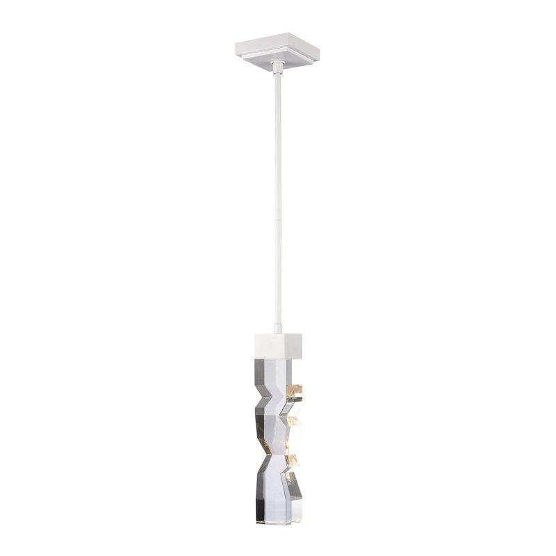 Mamadim 1 - Light LED Single Pendant, 63.88" H x 3" W x 3" D, Matte White