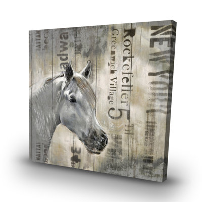 Rustic horse - 32"x32" art on canvas