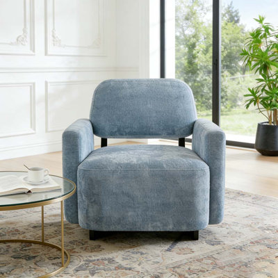 Modern Accent Chair with Solid Wood Frame