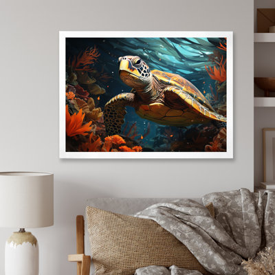 «Turtle Aquatic Wanderer», impression géométrique sur toile