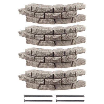 10'' H x 36'' W Brown Polyethylene Plastic Landscaping Rock