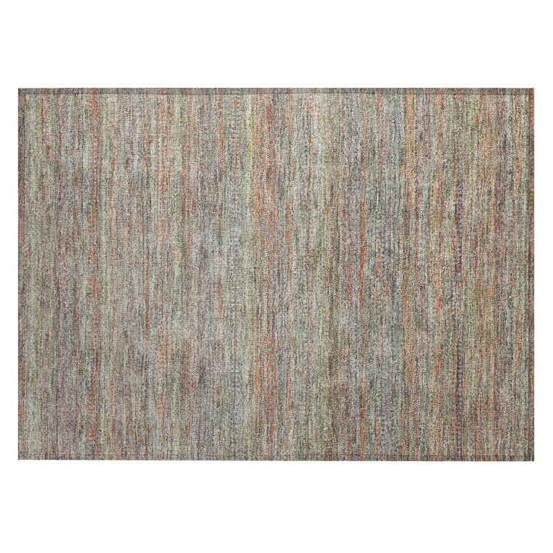 Machine Washable Indoor/Outdoor Oden ACN2148 Striped Rug, Rectangle 1'8" x 2'6"