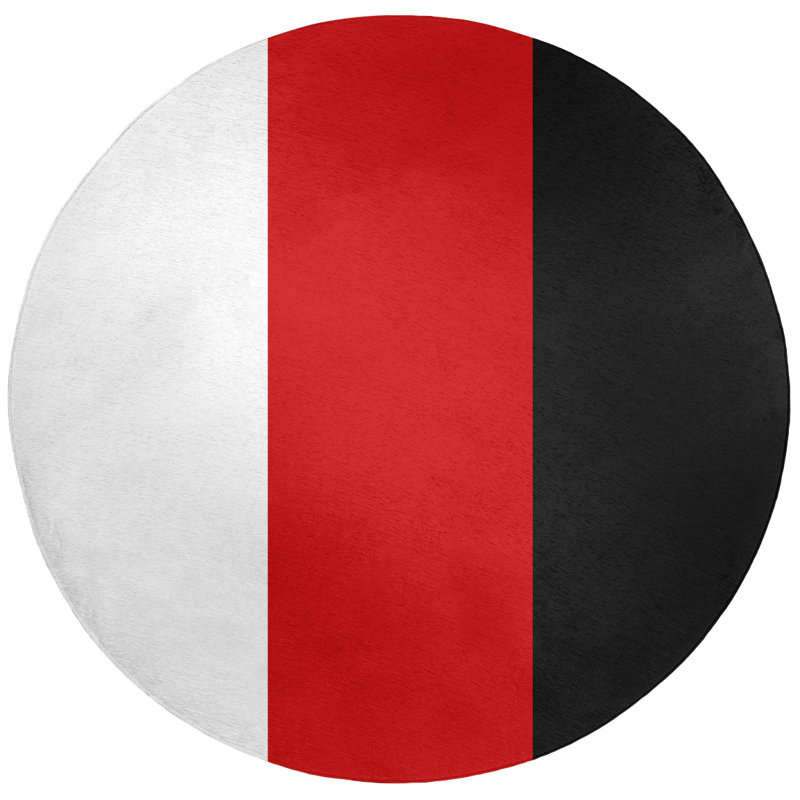 Tapis de zone rouge/noir, Rond 5 pi