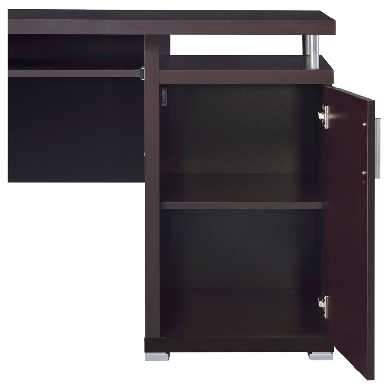 Rochelle Cappuccino 2-Drawer Office Computer Desk, Cappuccino