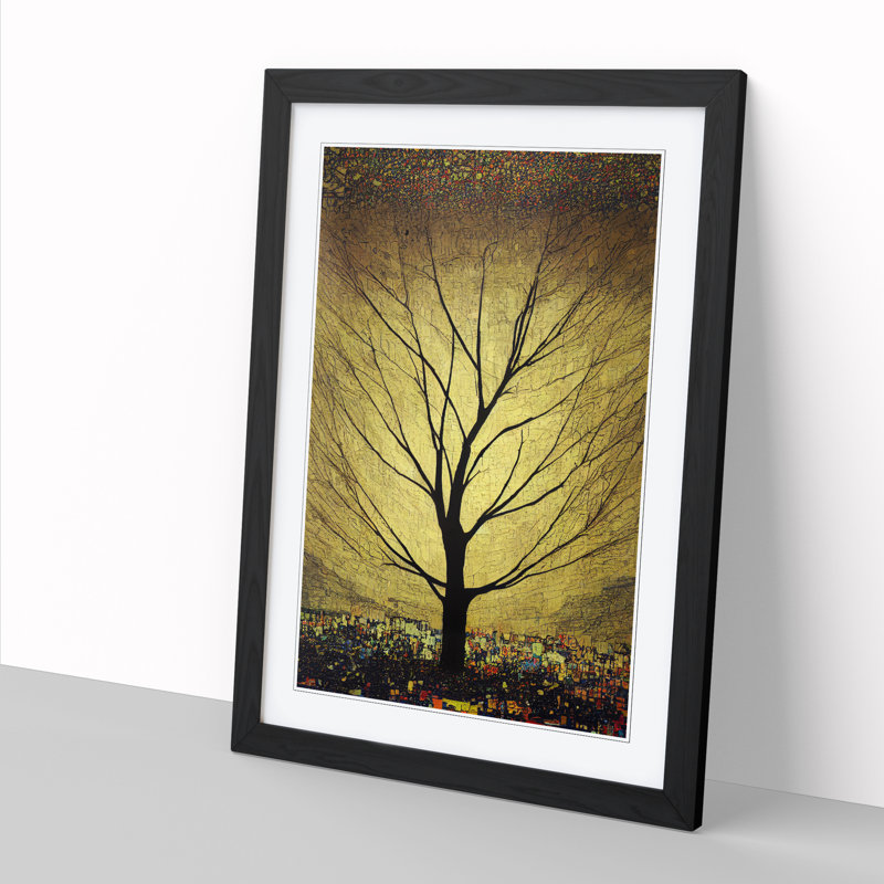 Apple Tree In Gold Framed Print, Black Framed, 64cm H x 46cm W x 2cm D