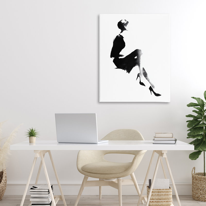Chic silhouette noire sur toile, design par Svetlana Aleynikova, H 30 po x l 24 po