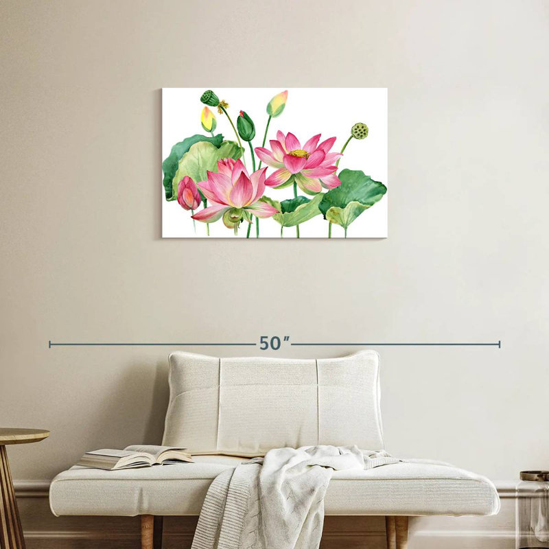 Harnek grappe de lotus rose, H 20 po x l 30 po