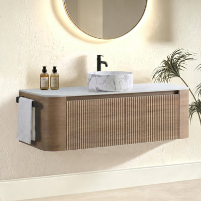 Avalon 48" Fluted Bathroom Vanity with Storage Cabinet and Drawers
