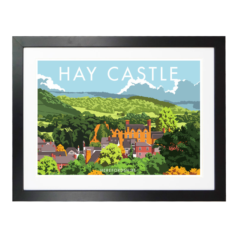 Hay Castle by Stephen Millership - Print, Black, 33.5 cm H x 43.5 cm W x 2.2 cm D