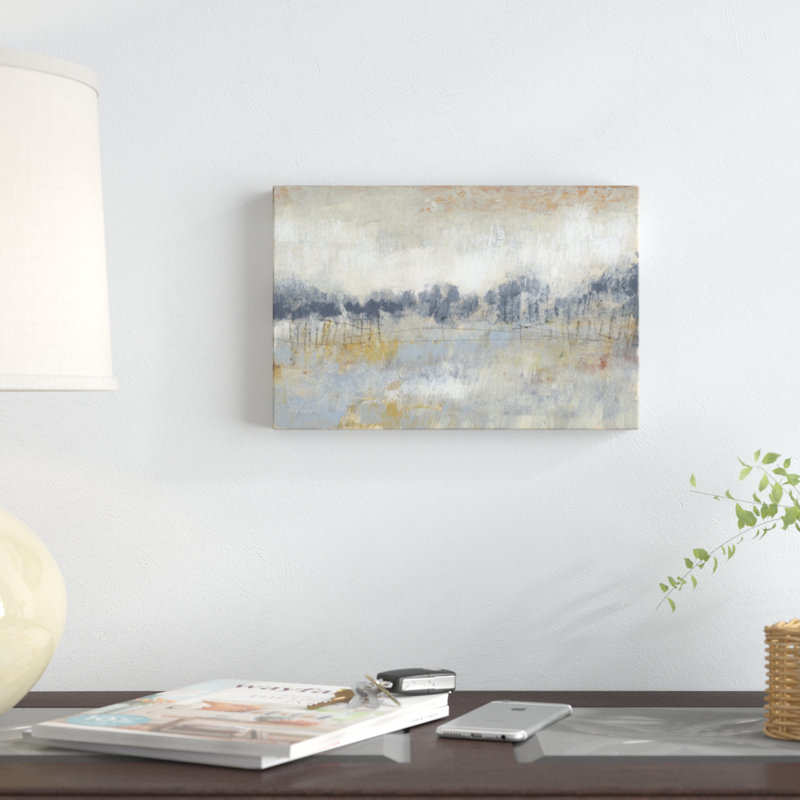 Cool Grey Horizon II by Jennifer Goldberger - Painting, Black Framed Paper Print, 65cm H x 95cm W