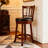 Rotating Bar Stools Set of 2, Traditional Padded Faux Leather Swivel Bar Stool with Footrest for Kitchen Island, Counter Height (Set of 2)