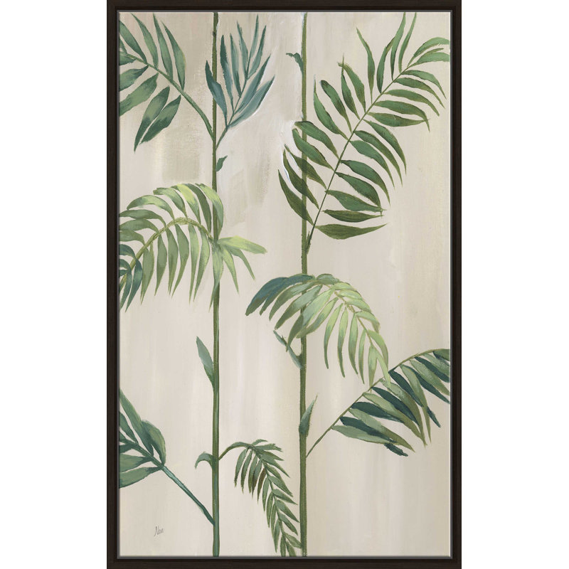 Modern Fronds I par Nan - Peinture, L 39,5 po x H 63,5 po, Encadrement brun