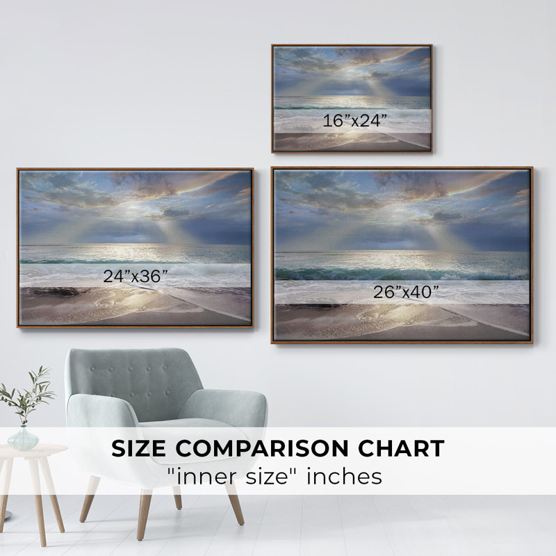 Aqua Blue Morning, reproduction d'art sur toile, Noyer, H 27 po x l 41 po x P 2 po