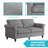 55" Linen Loveseat with Solid Wood Frame & Pocket Coil Springs-76433315