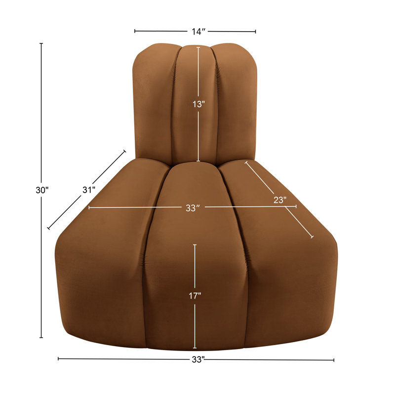 Ishna Velvet Side Chair, Saddle Brown Velvet
