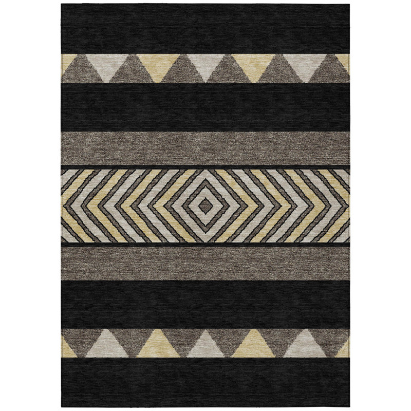 Tapis lavable intérieur / extérieur ivoire et blé 3 pi x 5 pi Arpin
