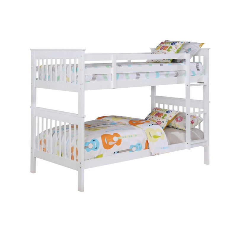 Kathlynn Kids Bunk Bed, Twin over Twin, White