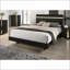 Ensemble de chambre à coucher grand lit 3 pièces noir moderne avec dessous de lit à DEL, bordure acrylique | Bois d'ingénierie, métal | Lits standard