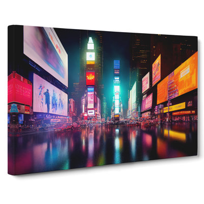 XXX-H1022-WF-6428X New York Times Square Art Vol.8 - Wrapped Canvas Print