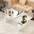 47 Inches Luxury Rectangular Mirror Coffee Table With Fluted Tempered Glass, Modern Sofa Side Table, Easy 2-Step Assembly, Light Luxury Style, Reinforced Packaging