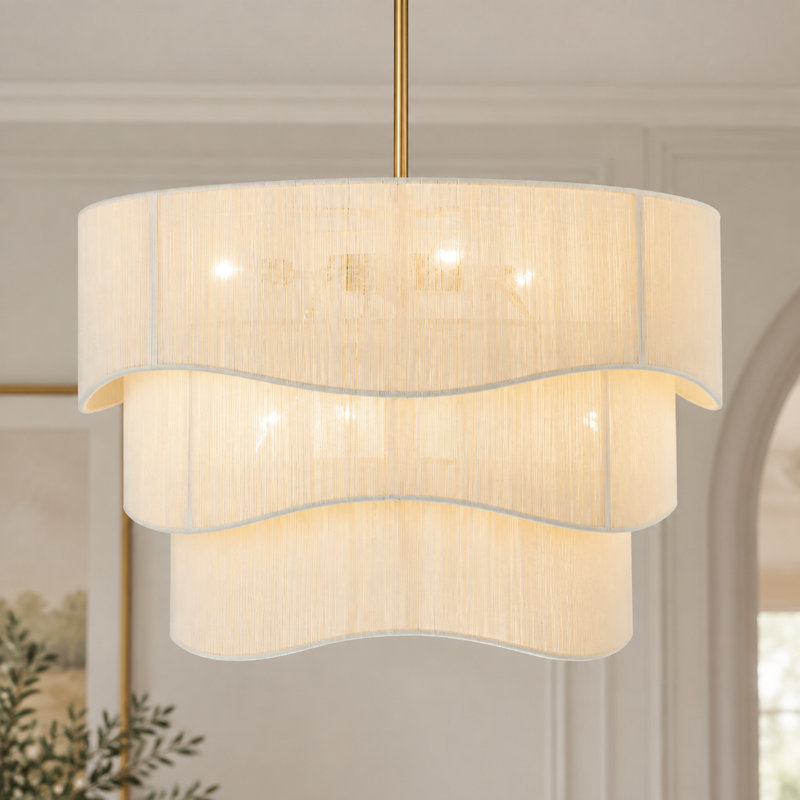 Virelle 6-Light Boho Dimmable Tiered Drum Chandelier