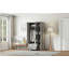 3-door mirror wardrobe, with 2 drawers and top cabinet, grey
