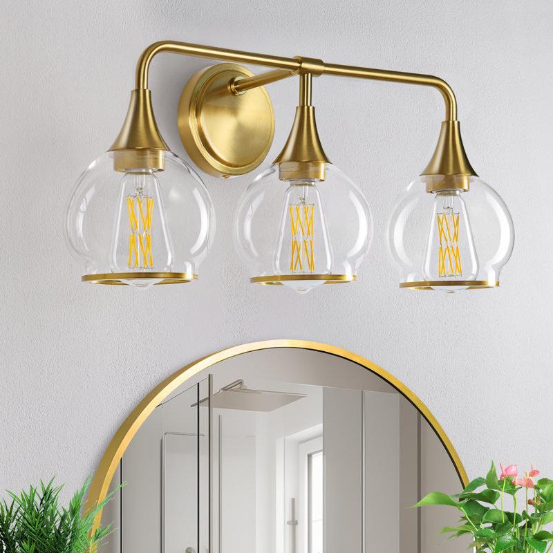 Lupe 3-Light Bathroom Dimmable Vanity Light, Gold