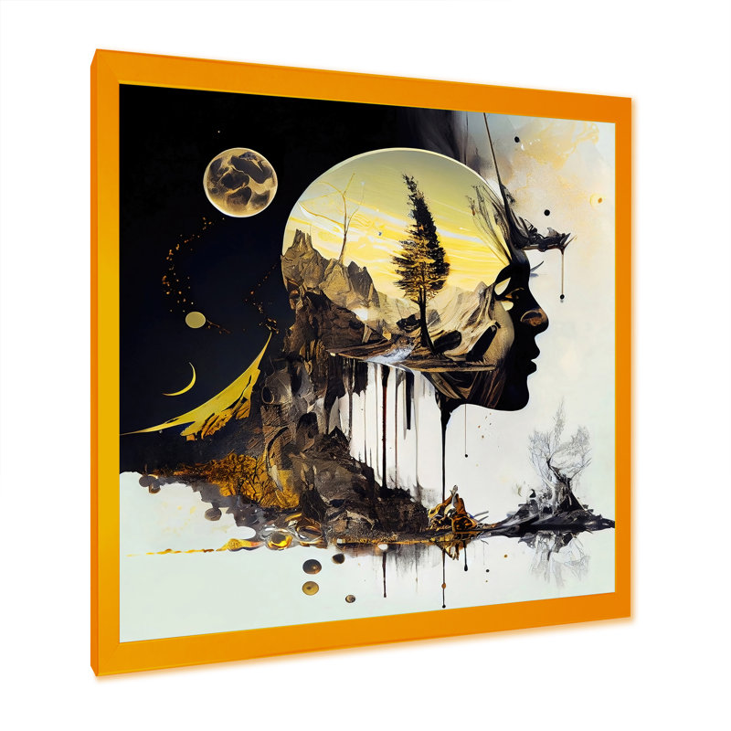 Art pur sur toile, "Pure pensées", L 16 po x H 16 po, Encadrement doré