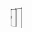 Porte de douche coulissante double côté facile à nettoyer de 56 po x l 60 po x H 72 po au fini noir mat, verre trempé de 8 mm d'épaisseur 5/16 po, conception de tampon pour une utilisation dans la salle de bain avec installation réversible