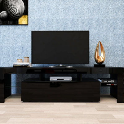 Meuble télé moderne de 60 à 69 pouces avec 20 lumières DEL et télécommande