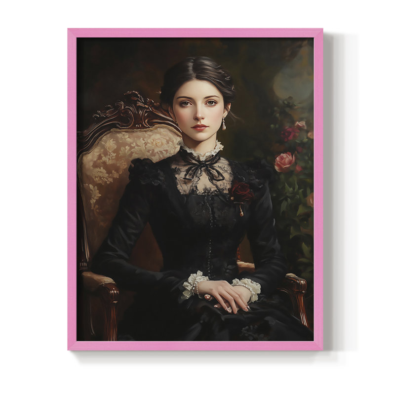 Reproduction encadrée WOMEN Series CCxxIV - bois massif, H 11 po x l 9 po, Rose