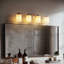 Applique murale moderne 4 lumières pour salle de bain brun foncé avec abat-jour en verre givré Modern Modern-868439806