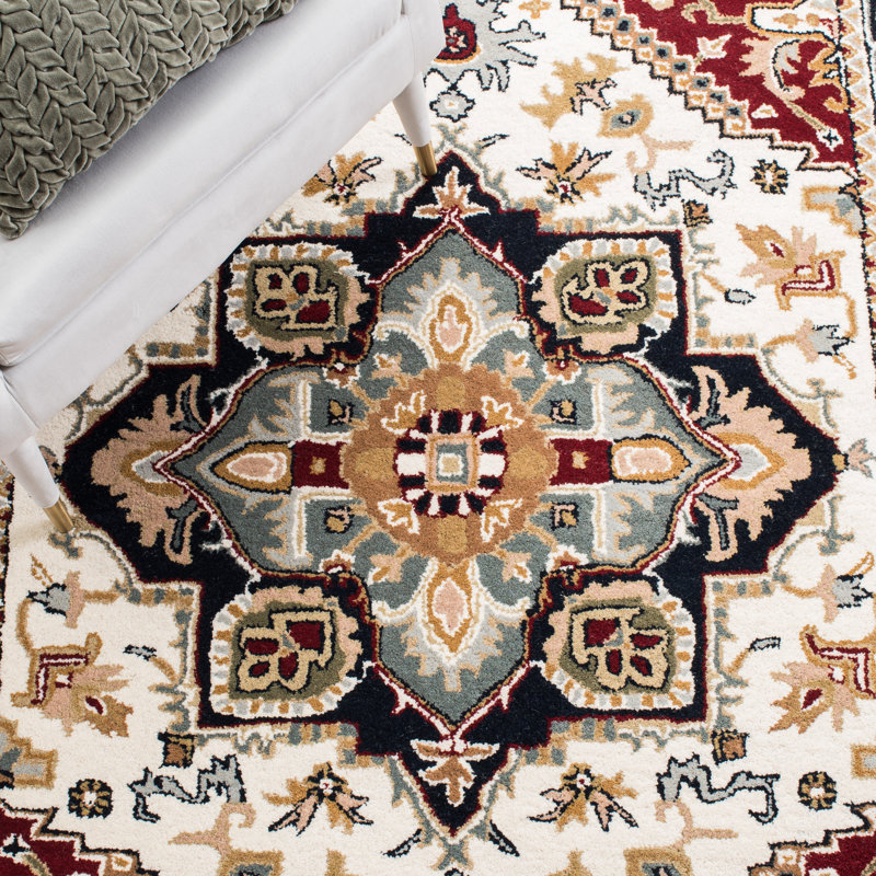 Tapis oriental en laine touffeté à la main Wahcheechee, Oval 6 pi x 9 pi