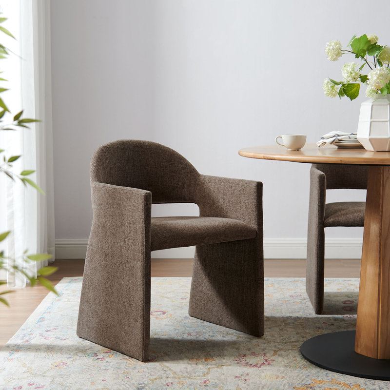Fauteuil de salle à manger rembourré Talia, Moka